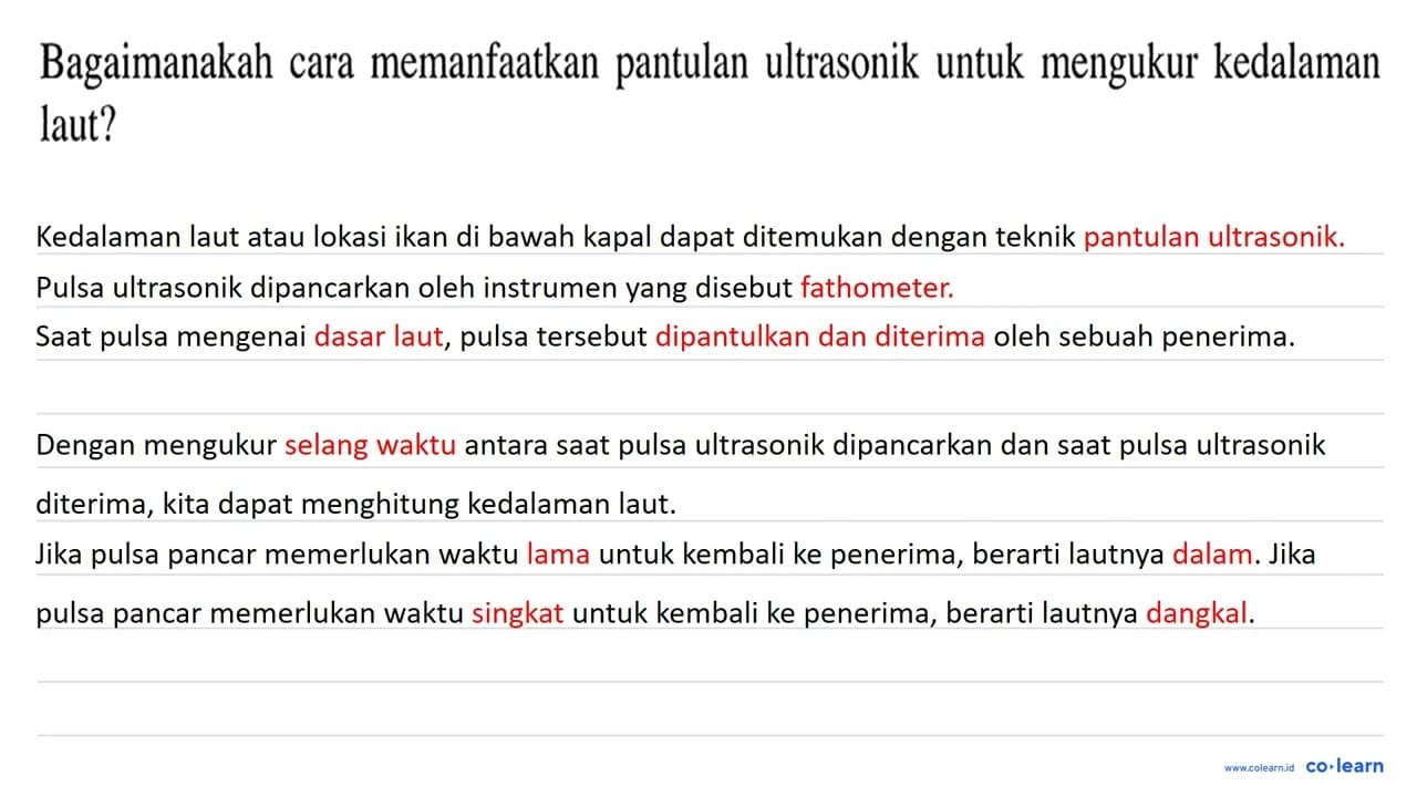 Bagaimanakah cara memanfaatkan pantulan ultrasonik untuk