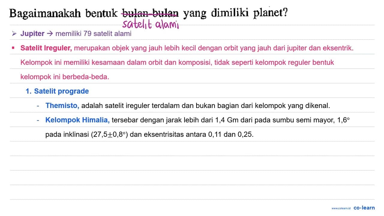 Bagaimanakah bentuk bulan-bulan yang dimiliki planet?