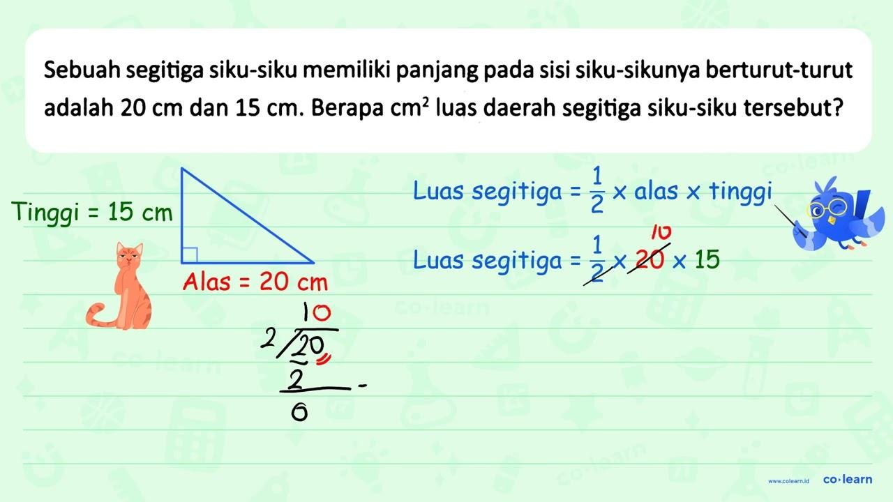 Sebuah segitiga siku-siku memiliki panjang pada sisi