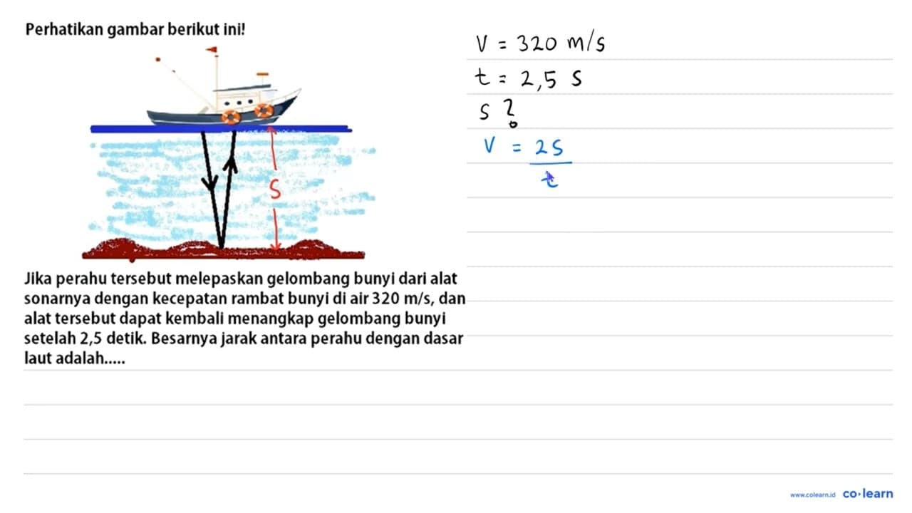 Perhatikan gambar berikut ini! Jika perahu tersebut