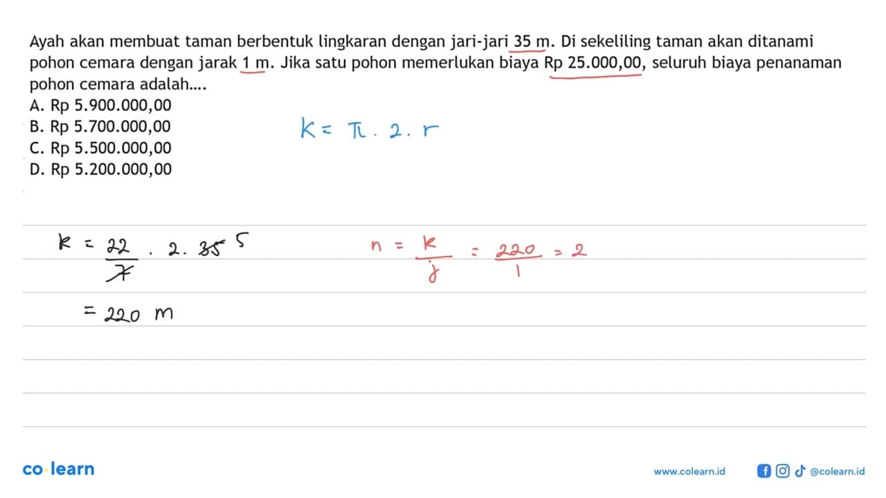 Ayah akan membuat taman berbentuk lingkaran dengan