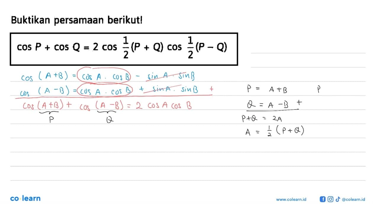 Buktikan persamaan berikut!