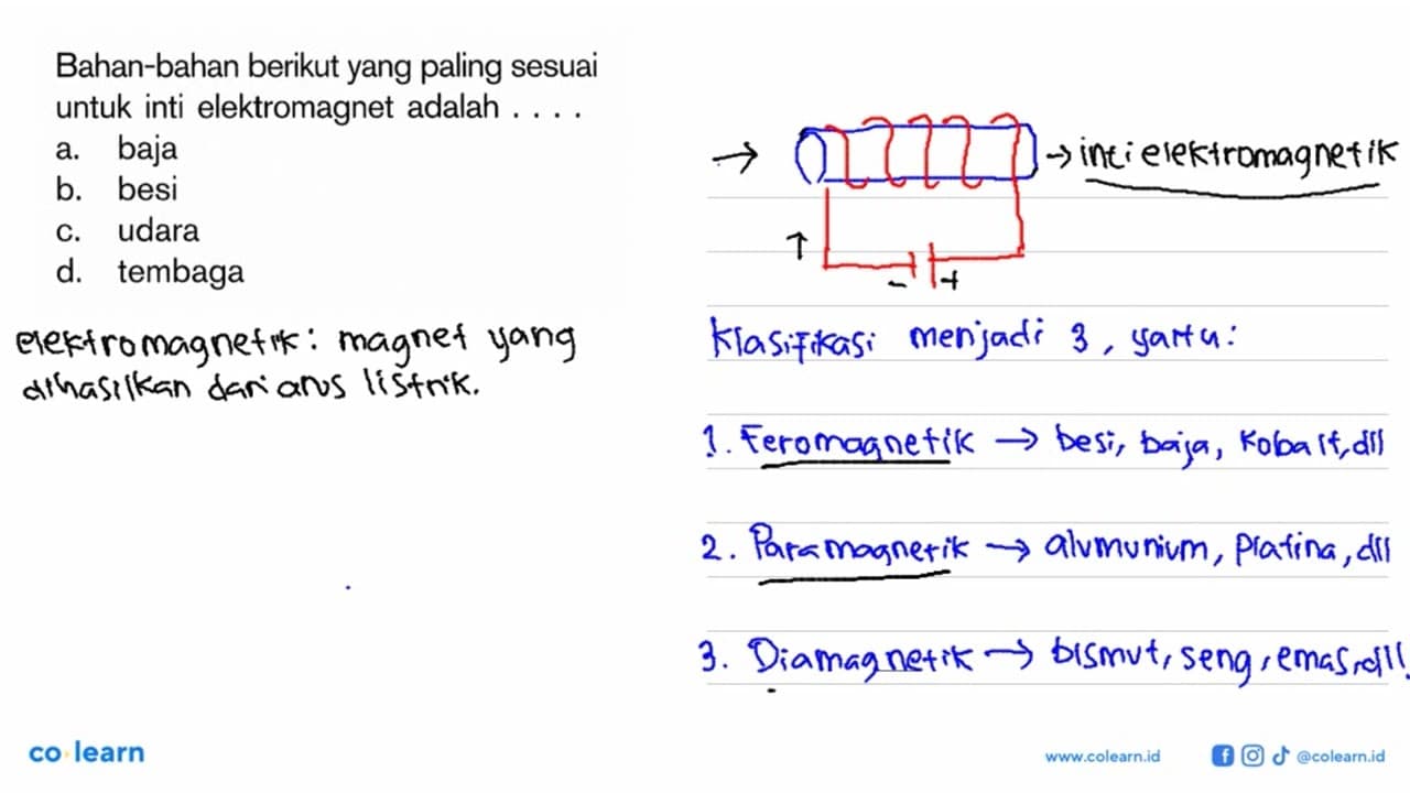 Bahan-bahan berikut yang paling sesuai untuk inti