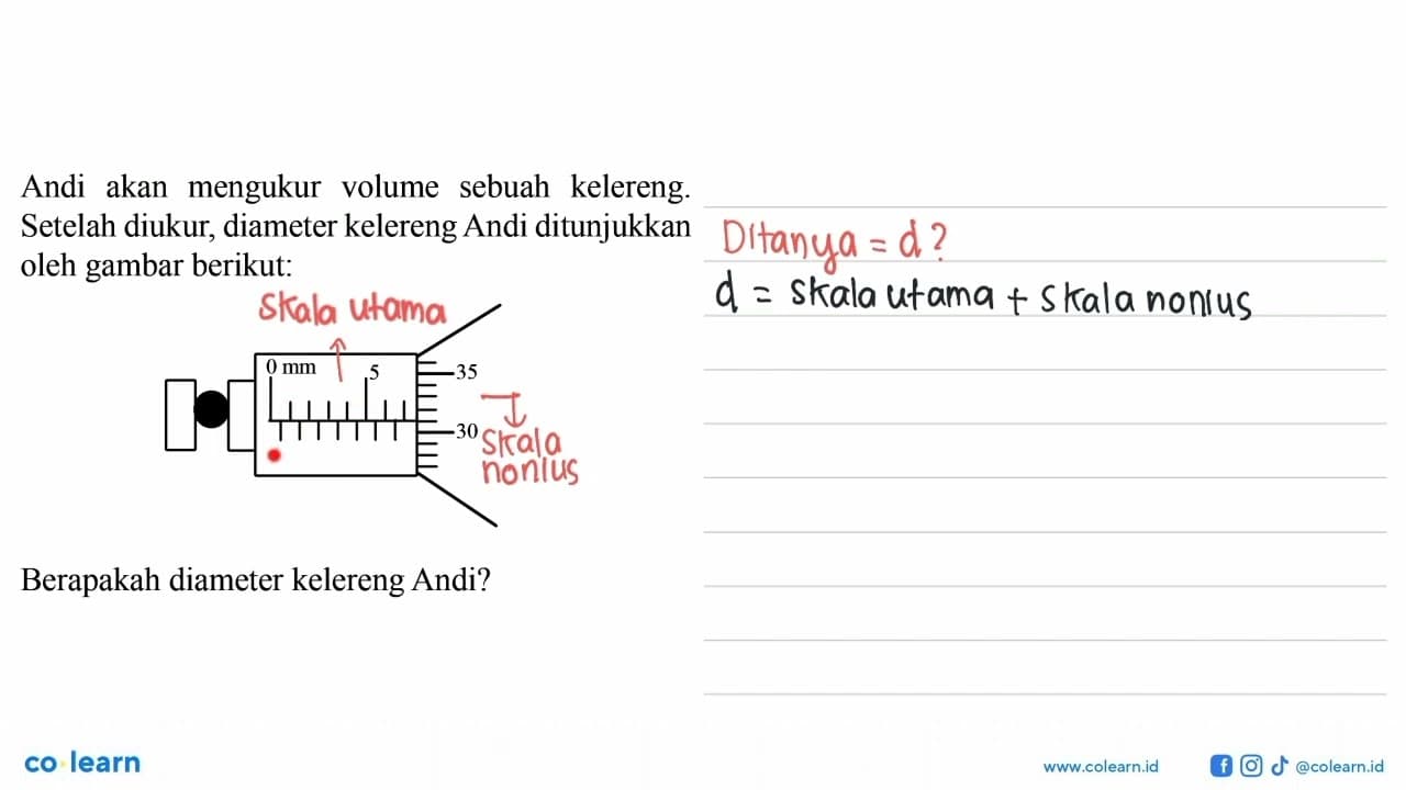 Andi akan mengukur volume sebuah kelereng. Setelah diukur,