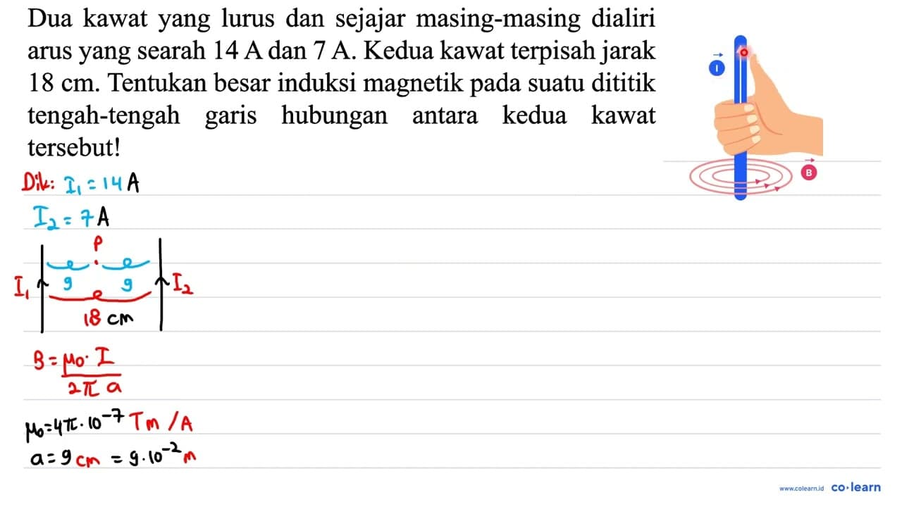 Dua kawat yang lurus dan sejajar masing-masing dialiri arus