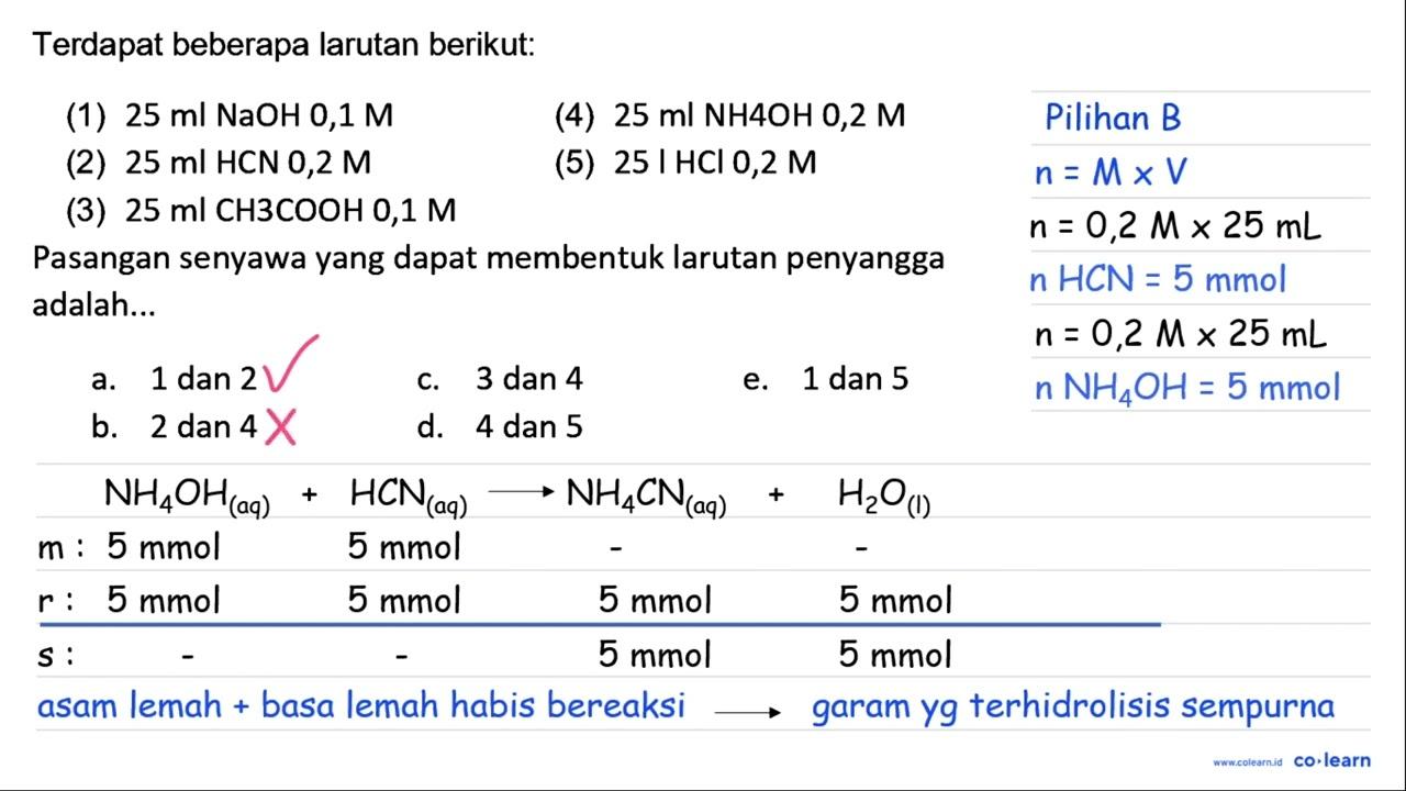 Terdapat beberapa larutan berikut: (1) 25 ml NaOH