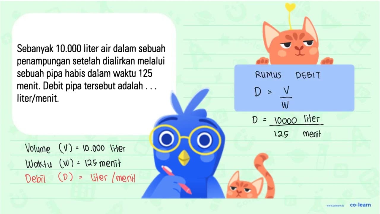 Sebanyak 10.000 liter air dalam sebuah penampungan setelah