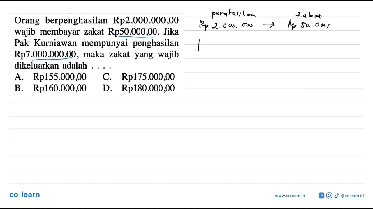 Orang berpenghasilan Rp 2.000 .000,00 wajib membayar zakat