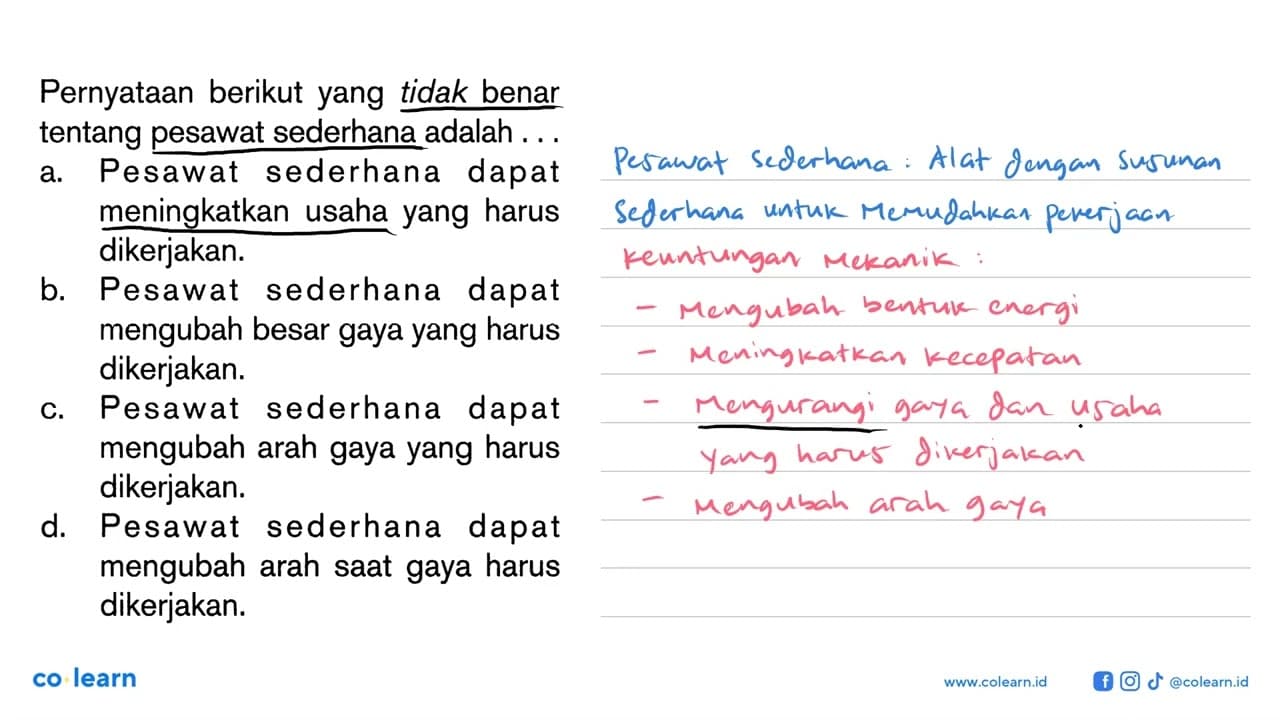 Pernyataan berikut yang tidak benar tentang pesawat