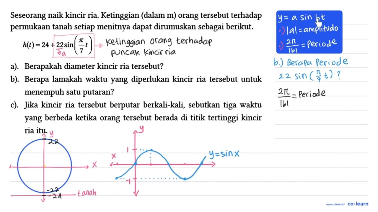 Seseorang naik kincir ria. Ketinggian (dalam m) orang