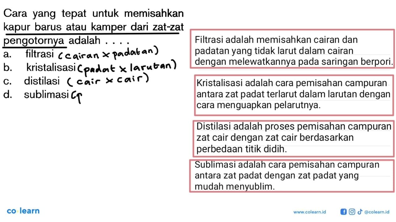 Cara yang tepat untuk memisahkan kapur barus atau kamper