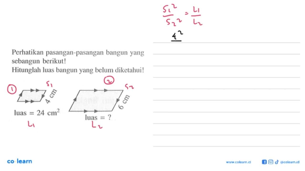 Perhatikan pasangan-pasangan bangun yang sebangun berikut!