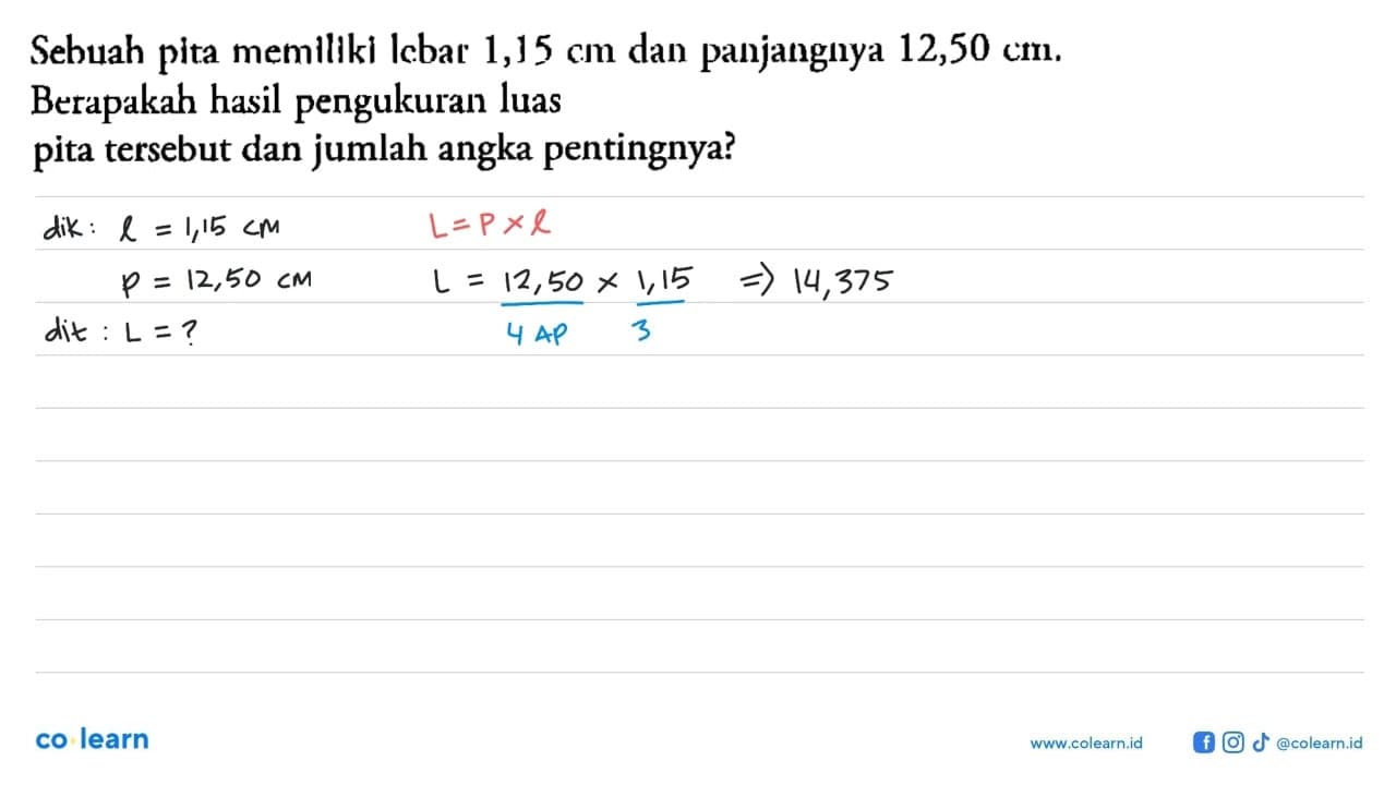 Sebuah plta memlllkl Iebar 1,15 cm dan panjanguya 12,50 cm.