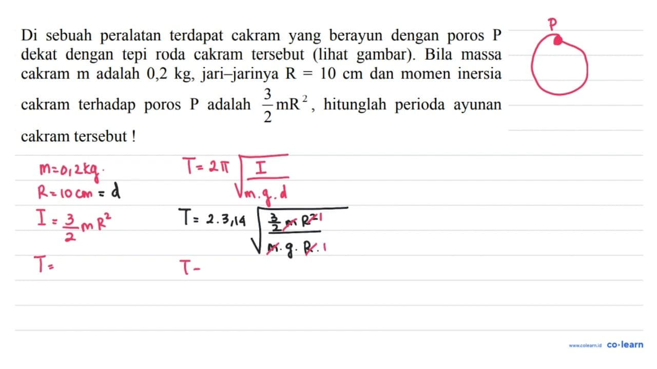 Di sebuah peralatan terdapat cakram yang berayun dengan