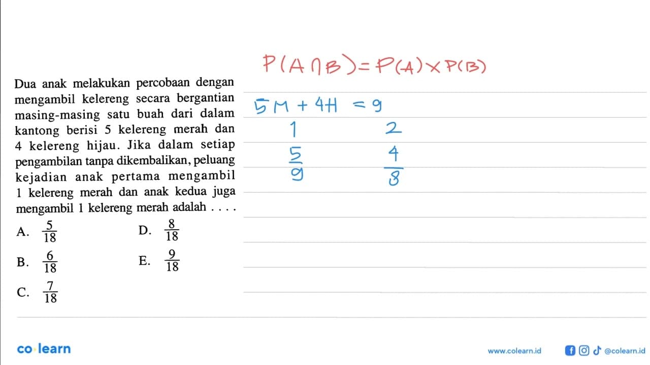 Dua anak melakukan percobaan dengan mengambil kelereng