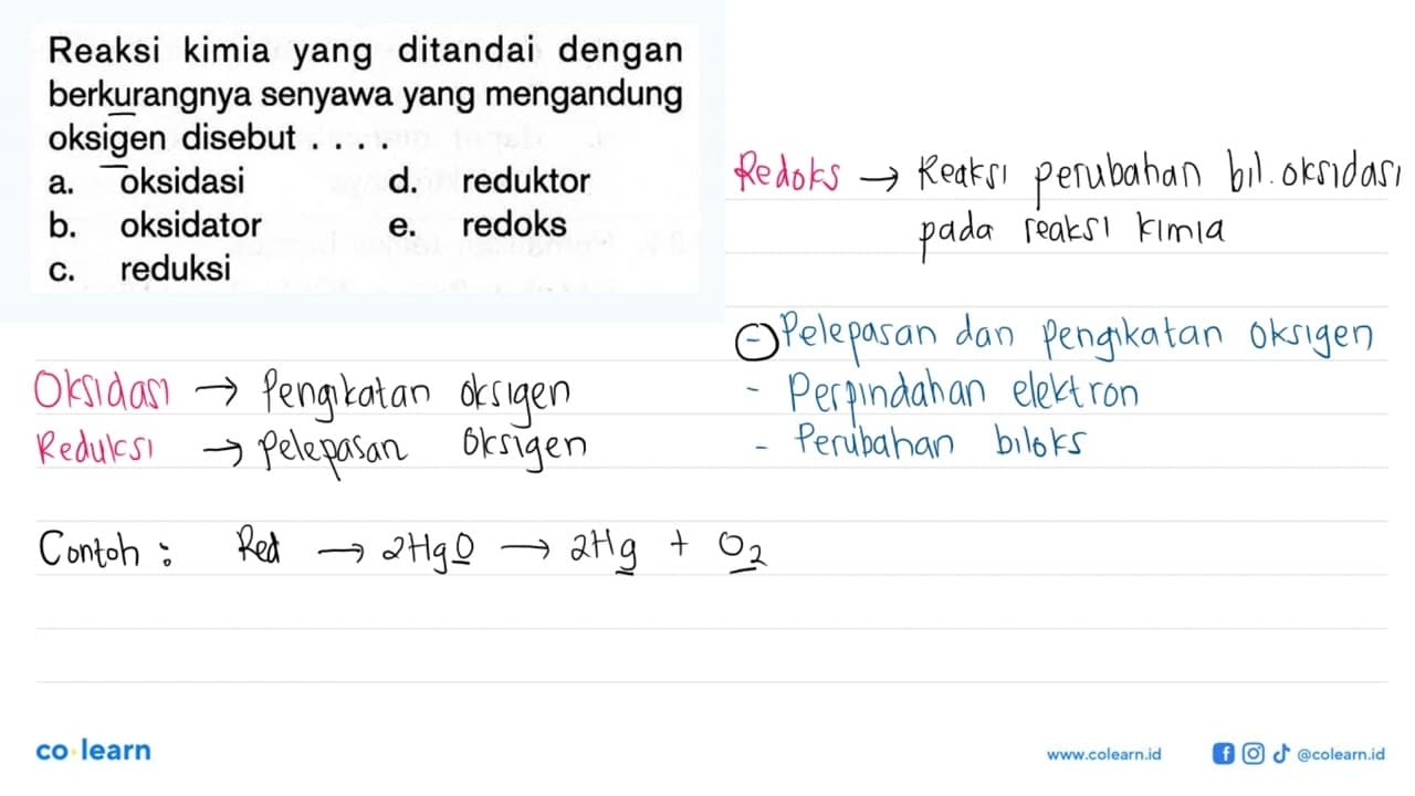 Reaksi kimia yang ditandai dengan berkurangnya senyawa yang