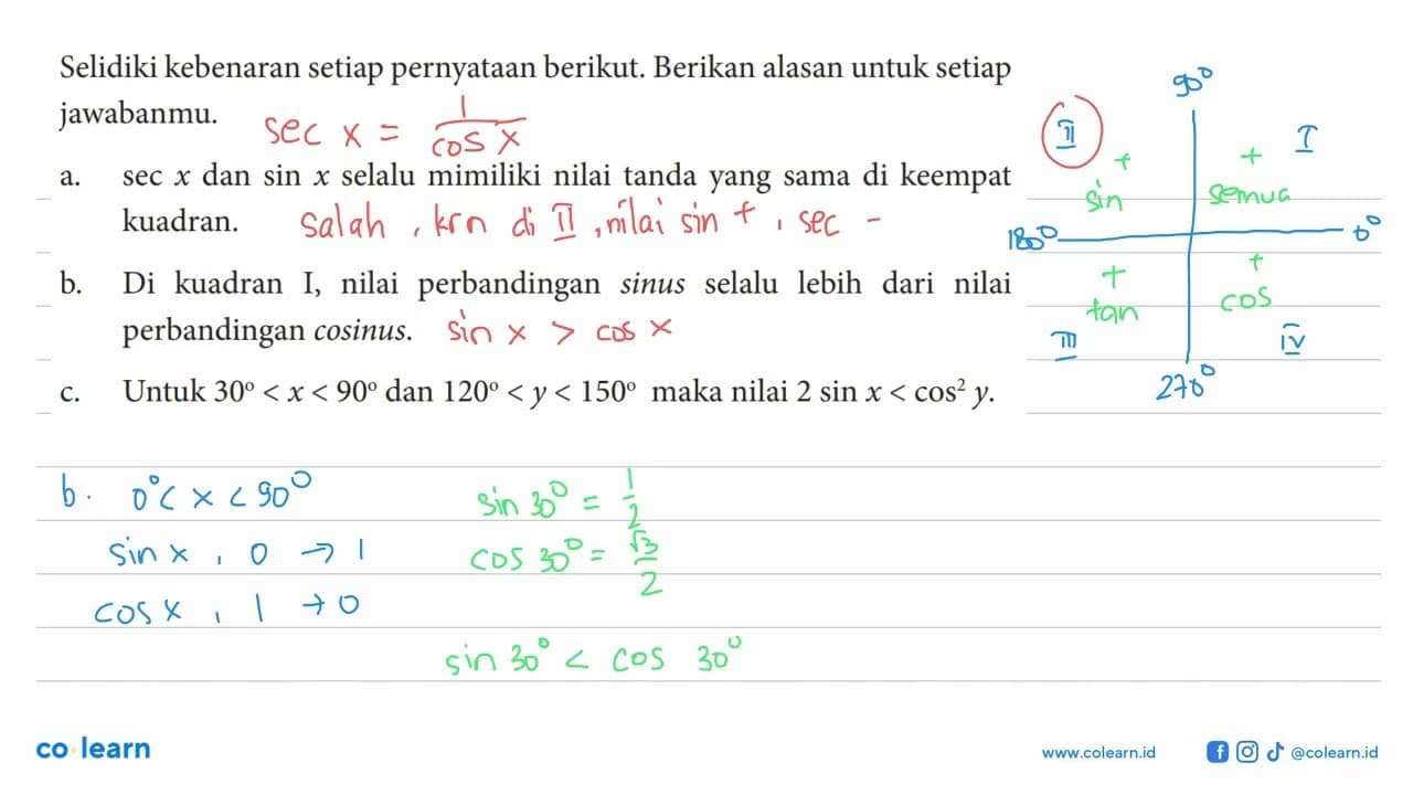 Selidiki kebenaran setiap pernyataan berikut. Berikan