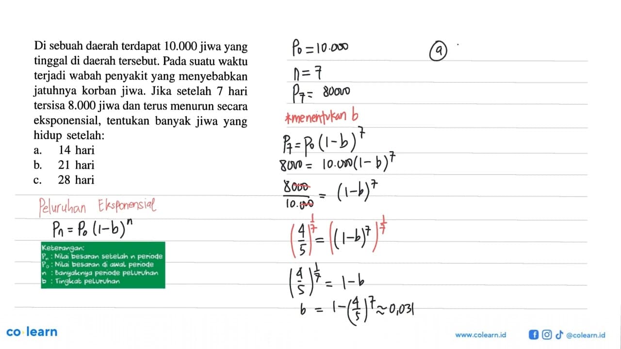 Di sebuah daerah terdapat 10.000 jiwa yang tinggal di