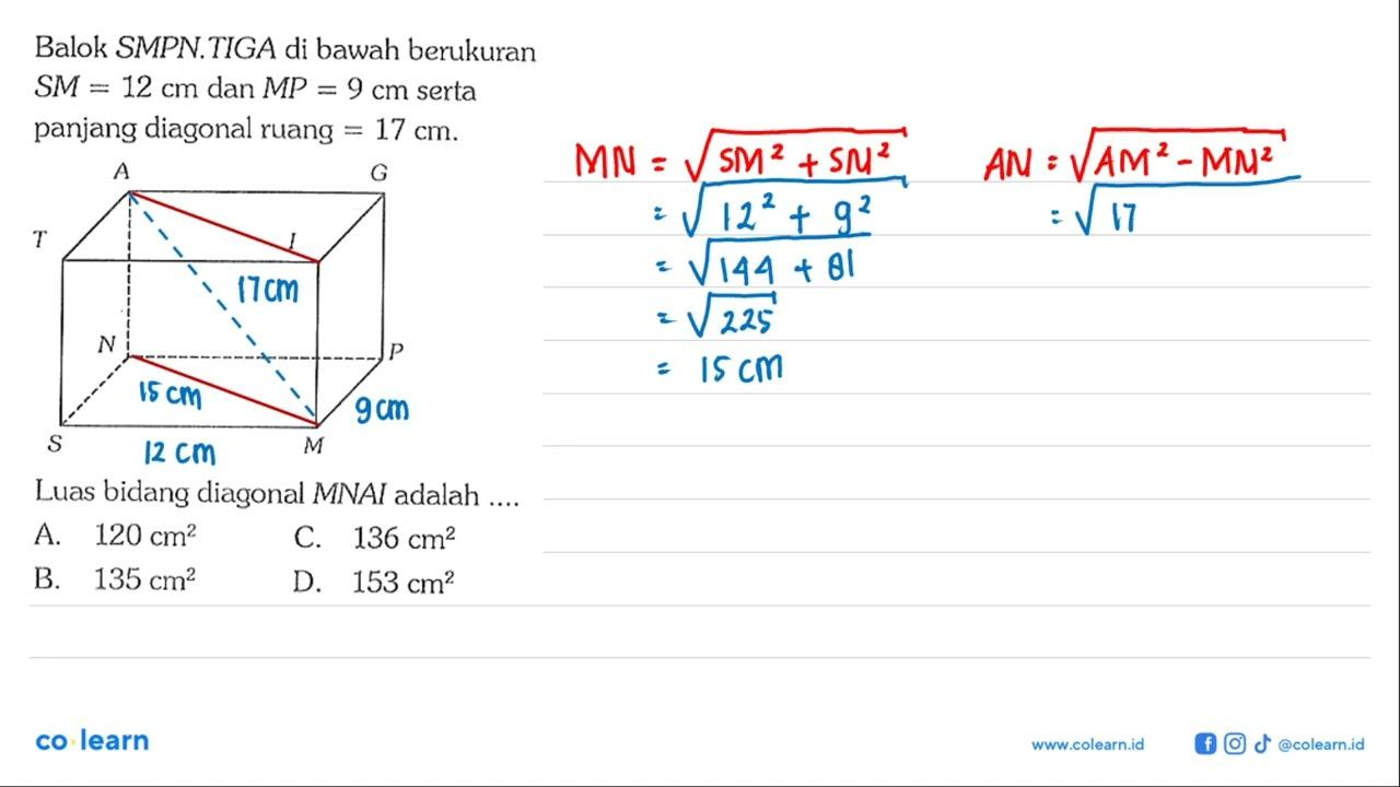 Balok SMPN.TIGA di bawah berukuran SM=12 cm dan MP=9 cm