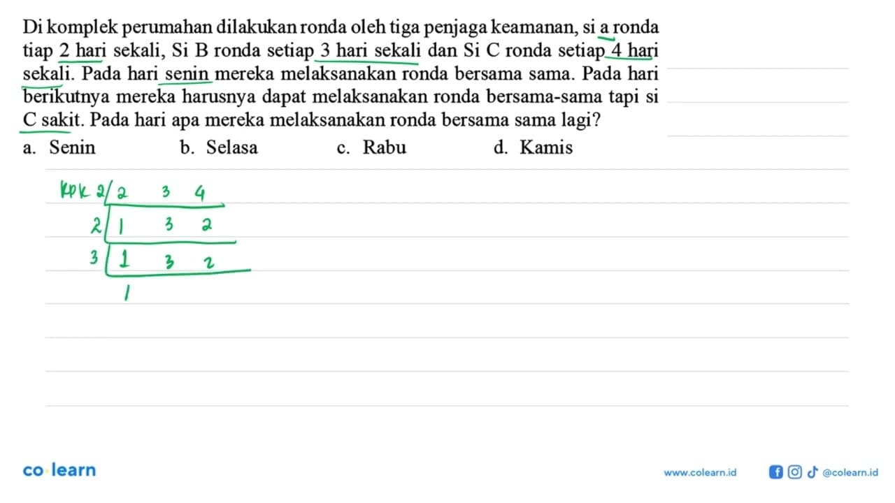 Dikomplek perumahan dilakukan ronda oleh tiga penjaga