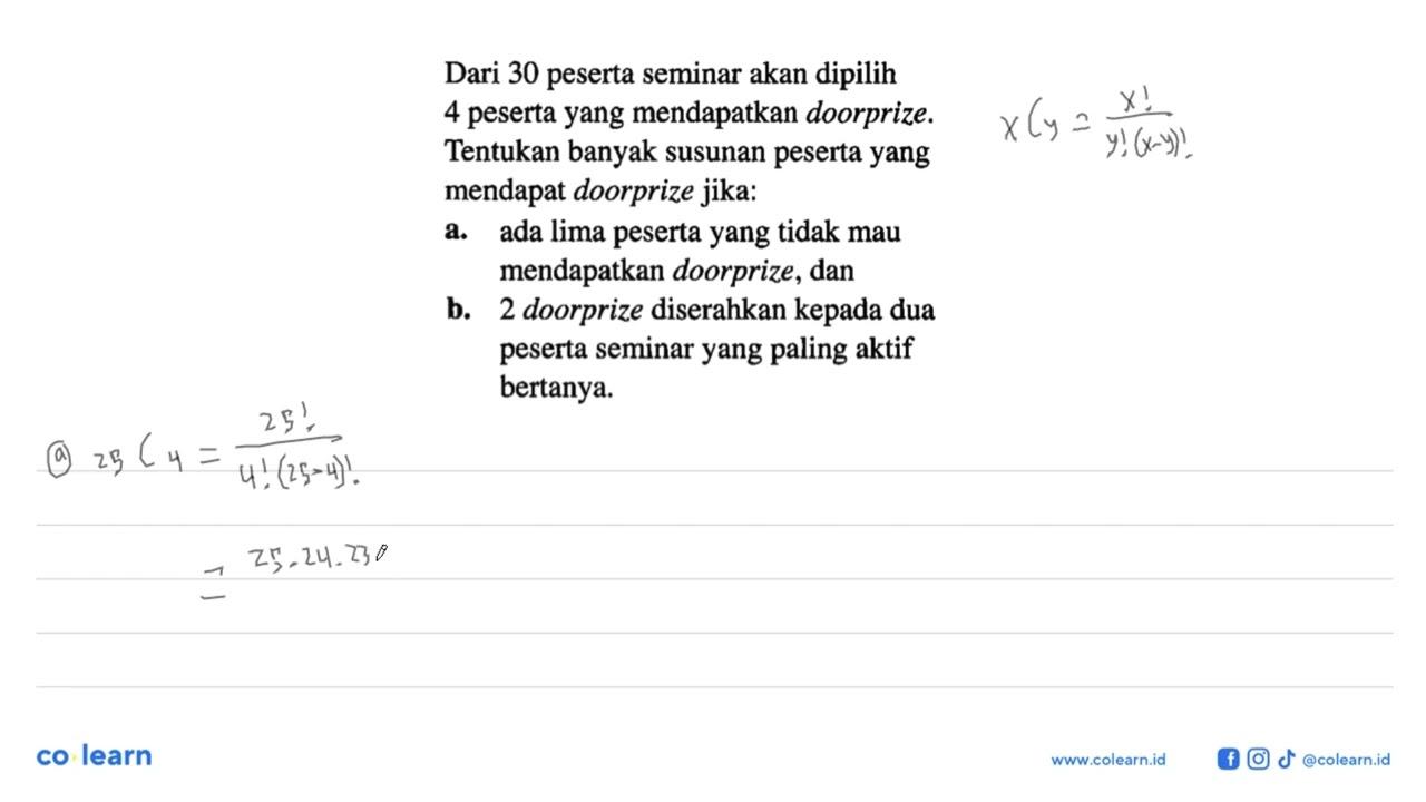 Dari 30 peserta seminar akan dipilih 4 peserta yang