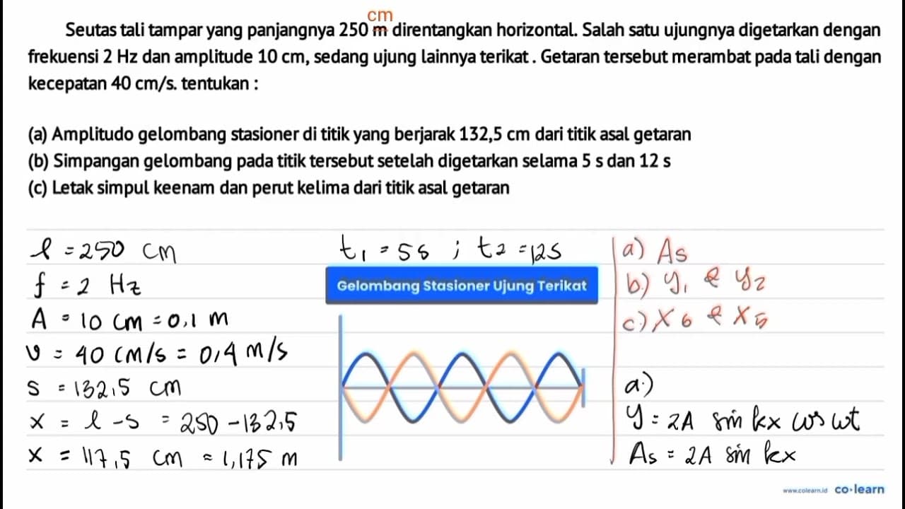 Seutas tali tampar yang panjangnya 250 m direntangkan