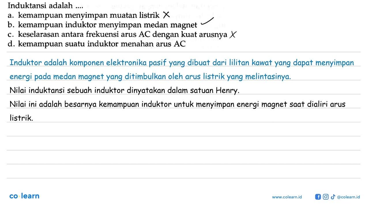 Induktansi adalah...