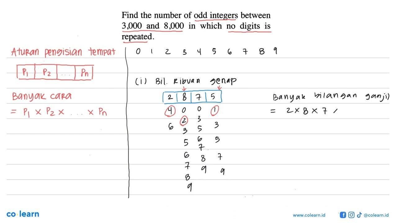 Find the number of odd integers between 3,000 and 8,000 in