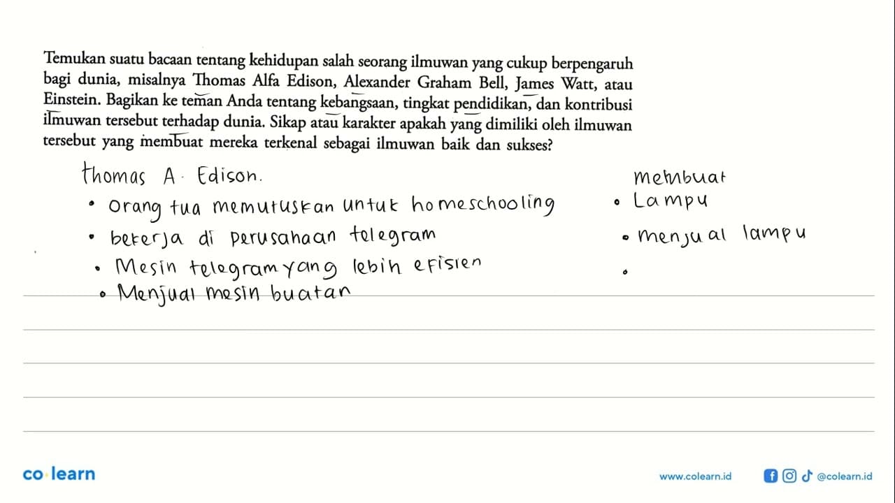 Temukan suatu bacaan tentang kehidupan salah seorang