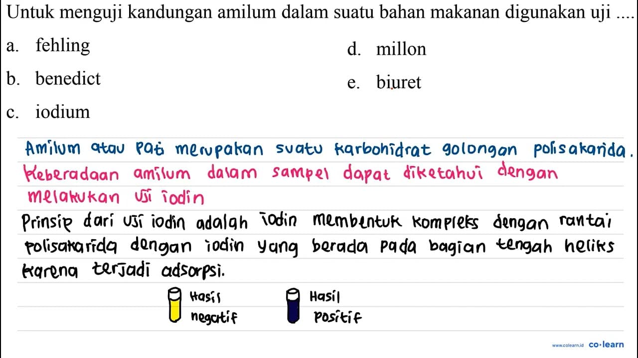 Untuk menguji kandungan amilum dalam suatu bahan makanan