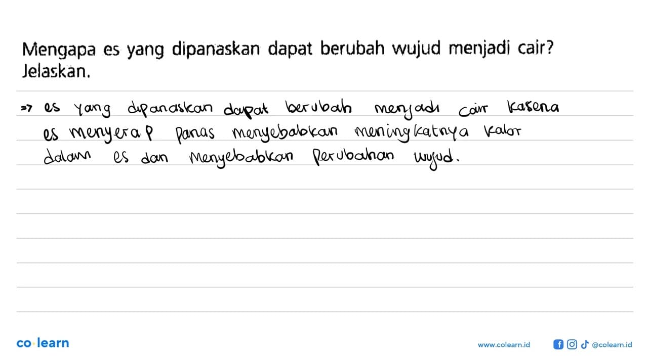 Mengapa es yang dipanaskan dapat berubah wujud menjadl