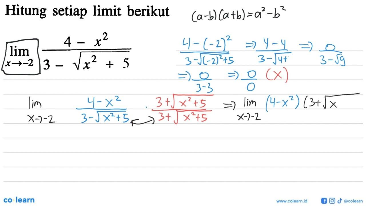 Hitung setiap limit berikutlim x->-2