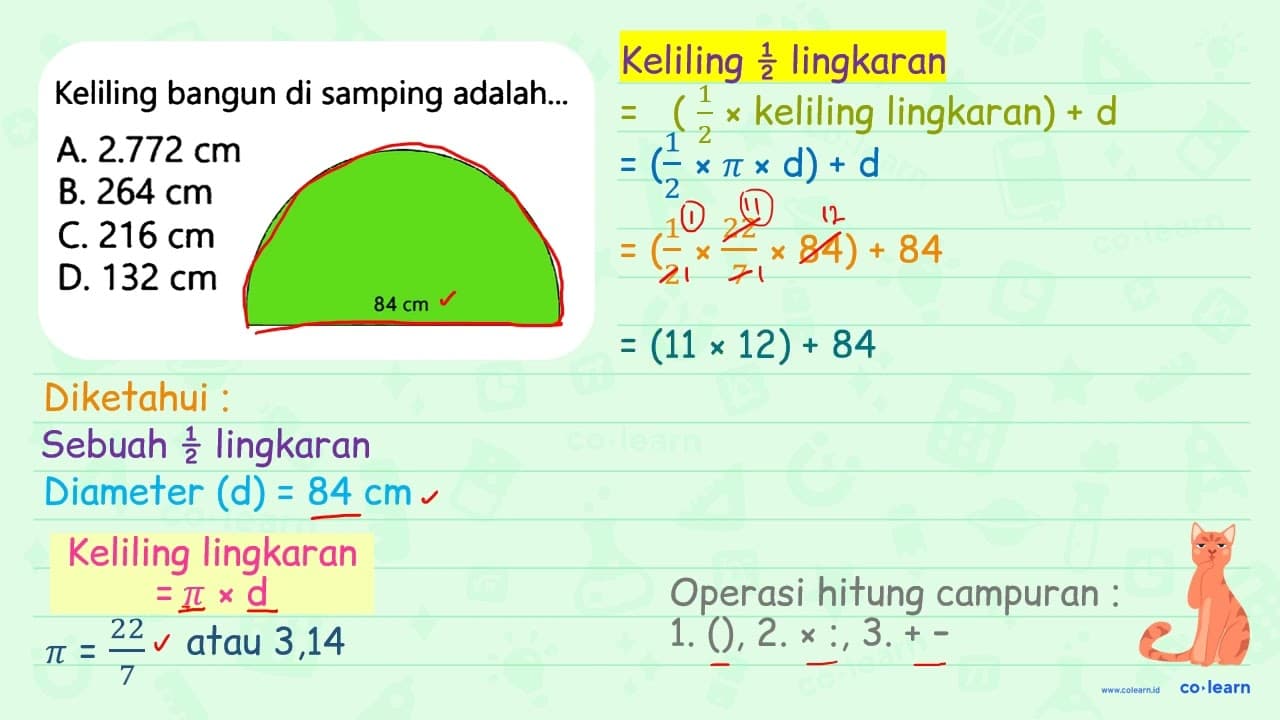 Keliling bangun di samping adalah...