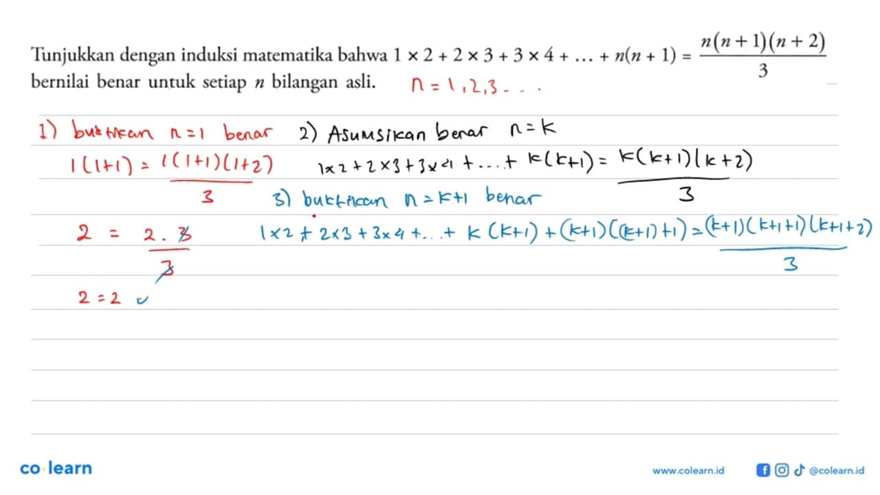 Tunjukkan dengan induksi matematika bahwa