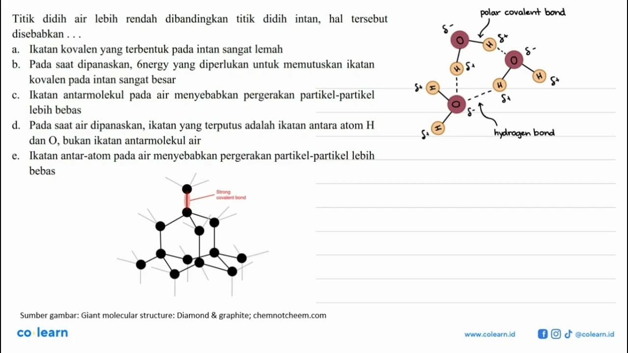 Titik didih air lebih rendah dibandingkan titik didih