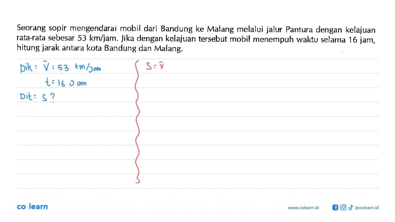 Seorang sopir mengendarai mobil dari Bandung ke Malang