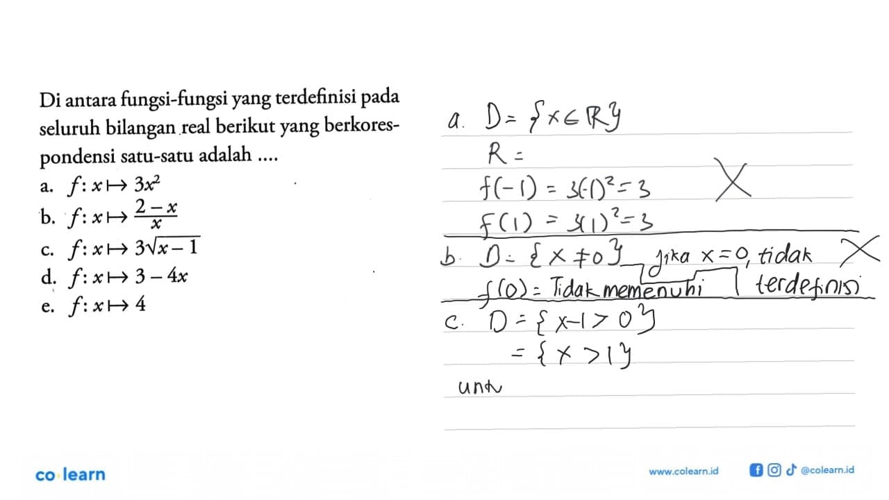 Di antara fungsi-fungsi yang terdefinisi pada seluruh