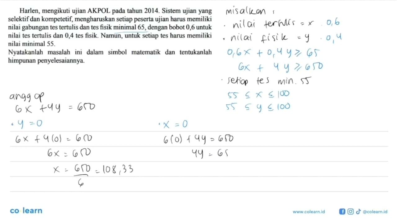 Harlen, mengikuti ujian AKPOL pada tahun 2014. Sistem ujian