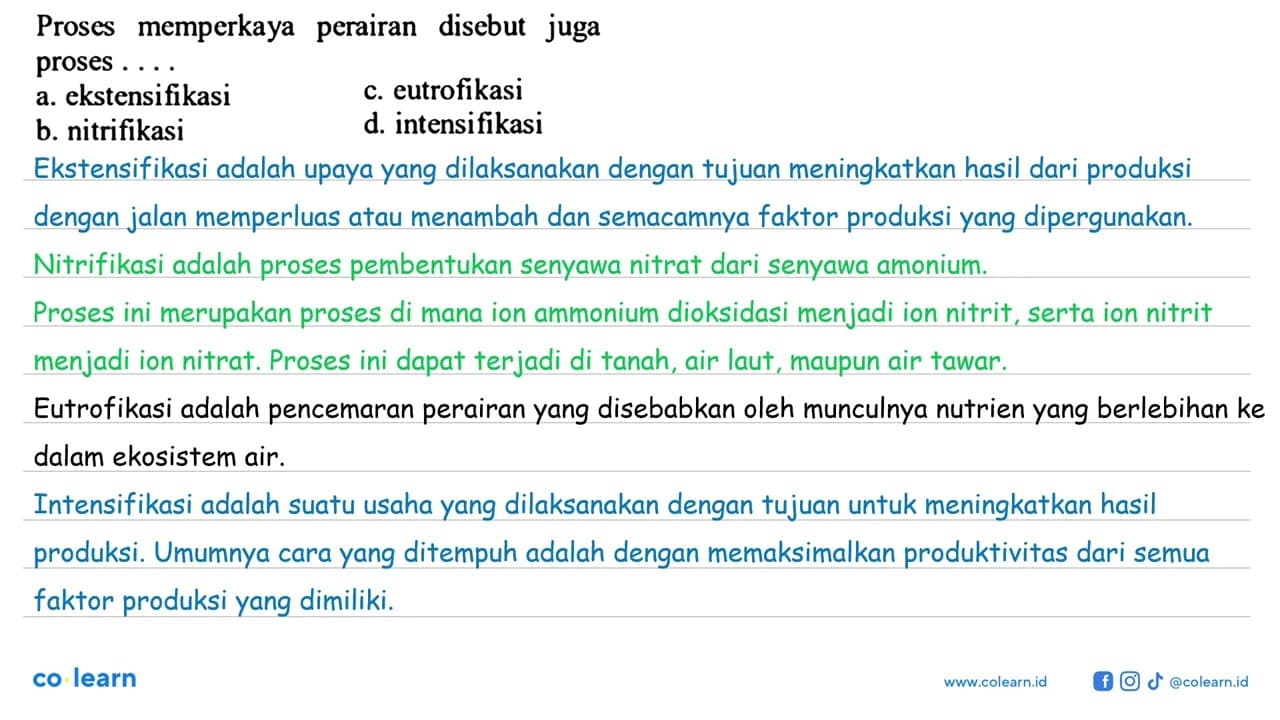 Proses memperkaya perairan disebut juga proses ....