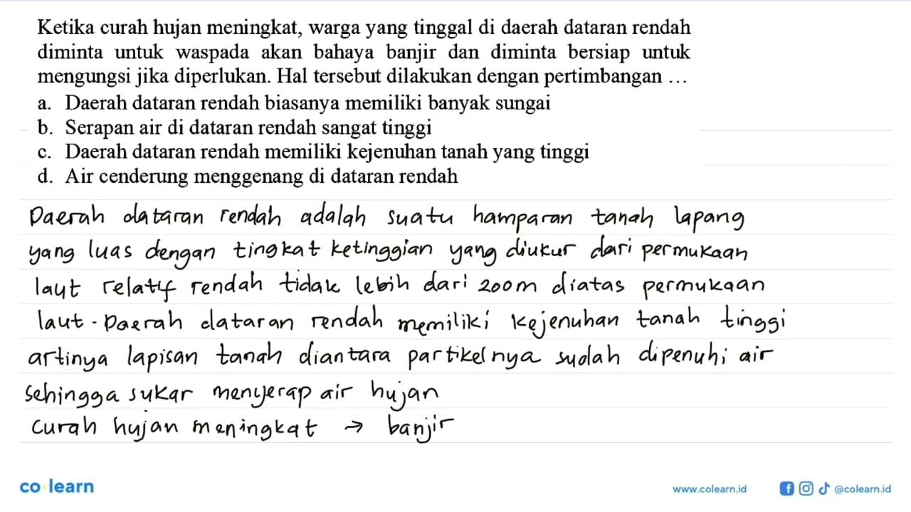 Ketika curah hujan meningkat, warga yang tinggal di daerah