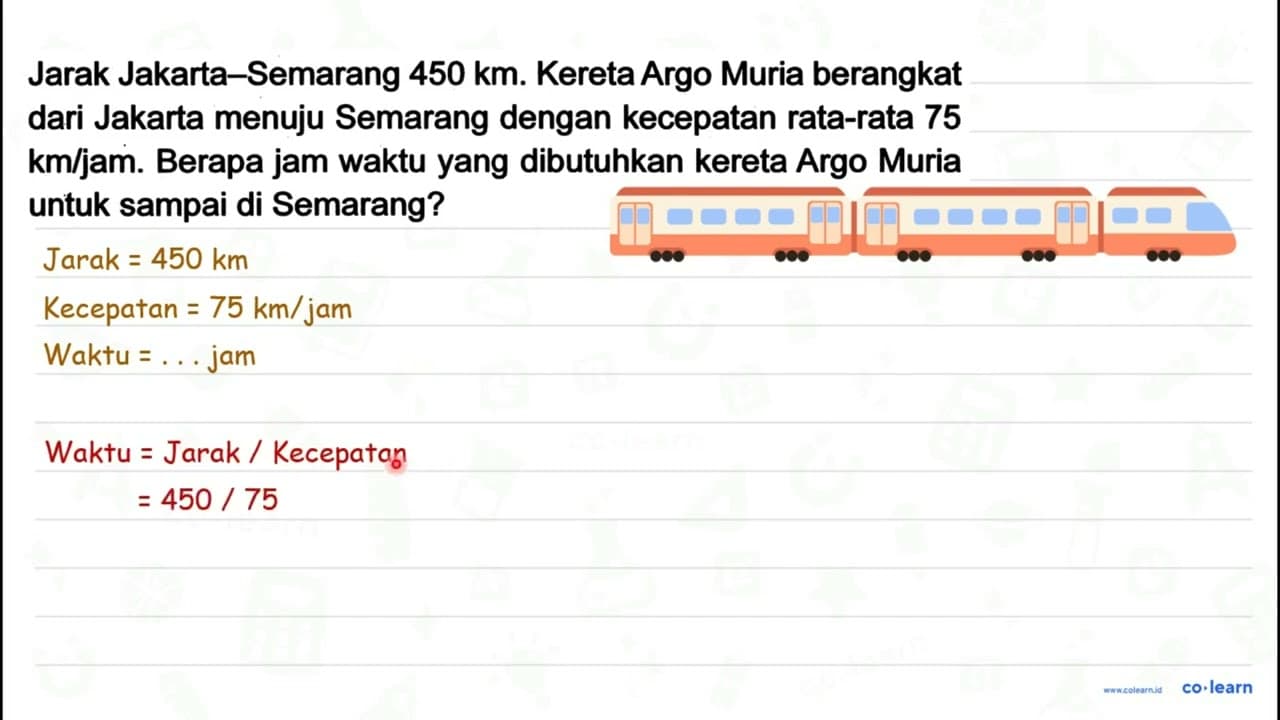 Jarak Jakarta-Semarang 450 km. Kereta Argo Muria berangkat