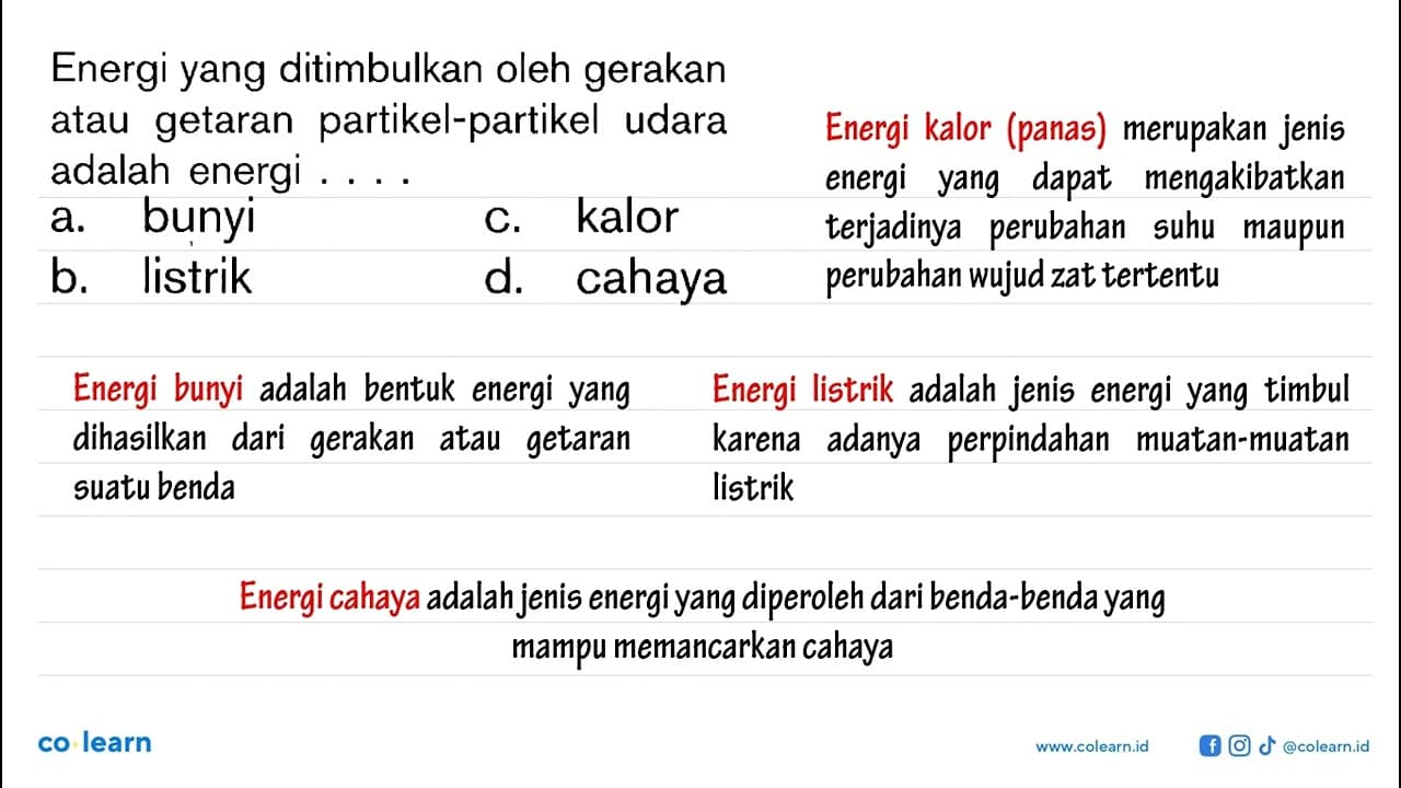 Energi yang ditimbulkan oleh gerakan atau getaran