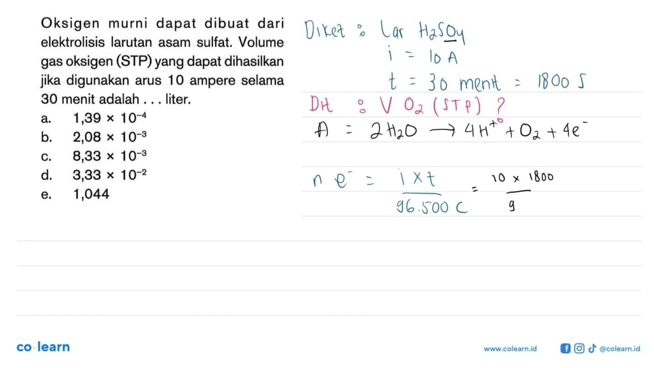 Oksigen murni dapat dibuat dari elektrolisis larutan asam