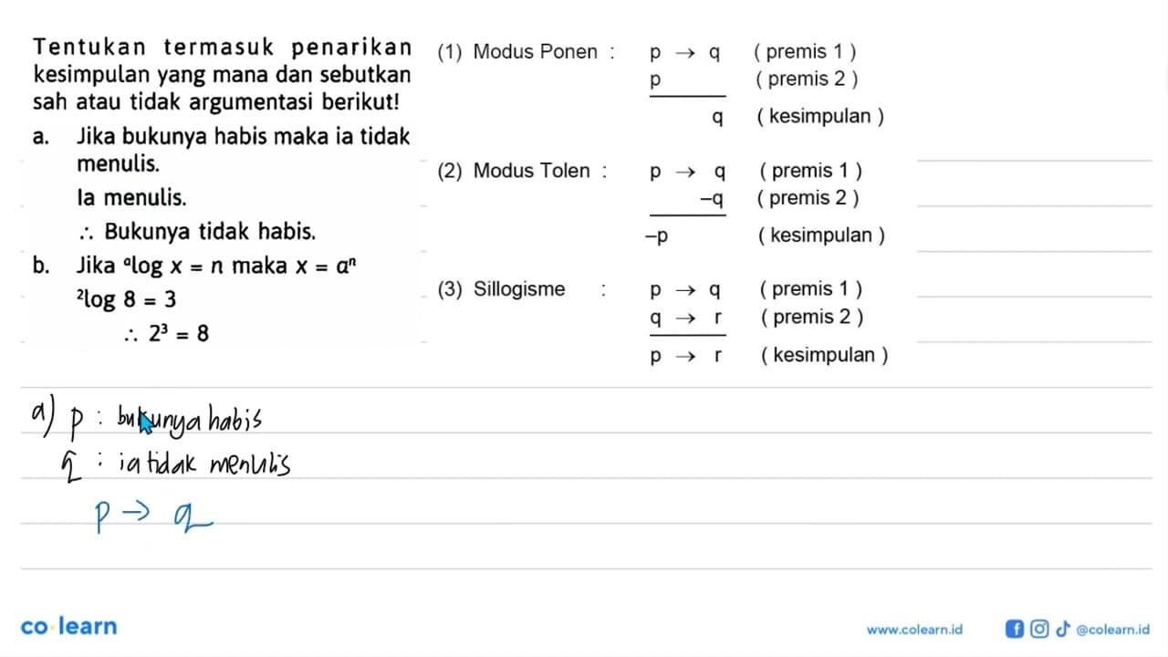 Tentukan termasuk penarikan kesimpulan yang mana dan