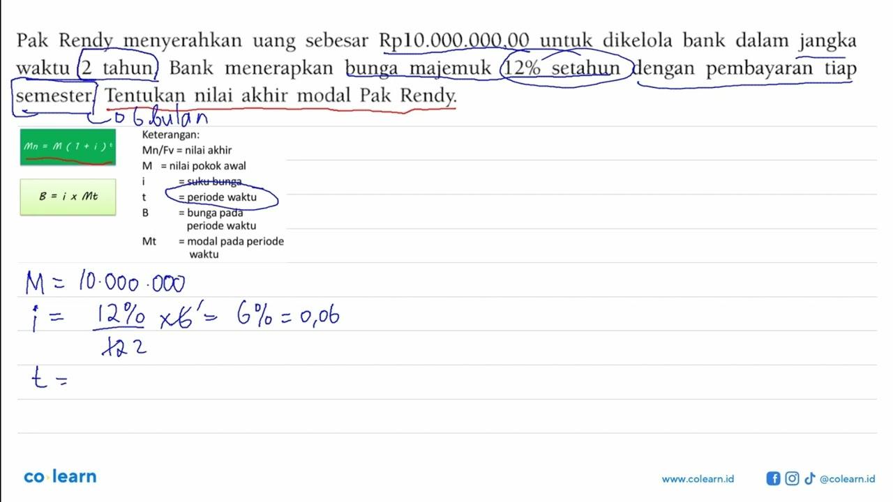 Pak Rendy menyerahkan uang sebesar Rp10.000.000,00 untuk