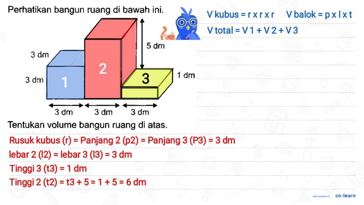 Perhatikan bangun ruang di bawah ini. Tentukan volume