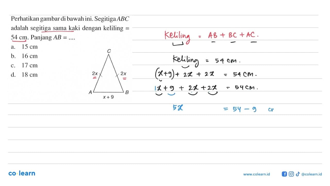 perhatikan gambar di bawah ini. Segitiga ABC adalah