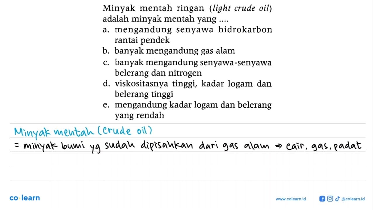 Minyak mentah ringan (light crude oil) adalah minyak mentah