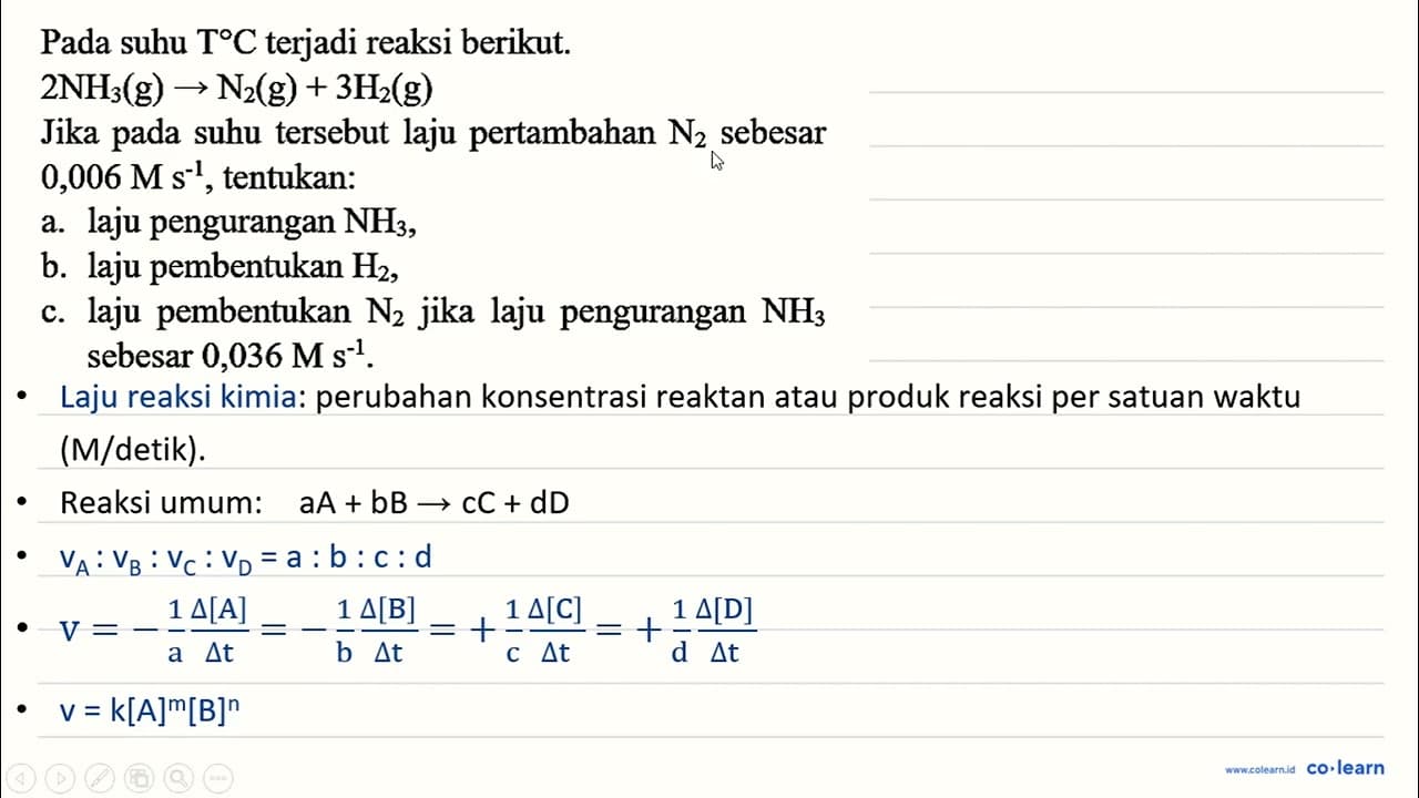 Pada suhu T C terjadi reaksi berikut. 2 NH_(3)(g) ->