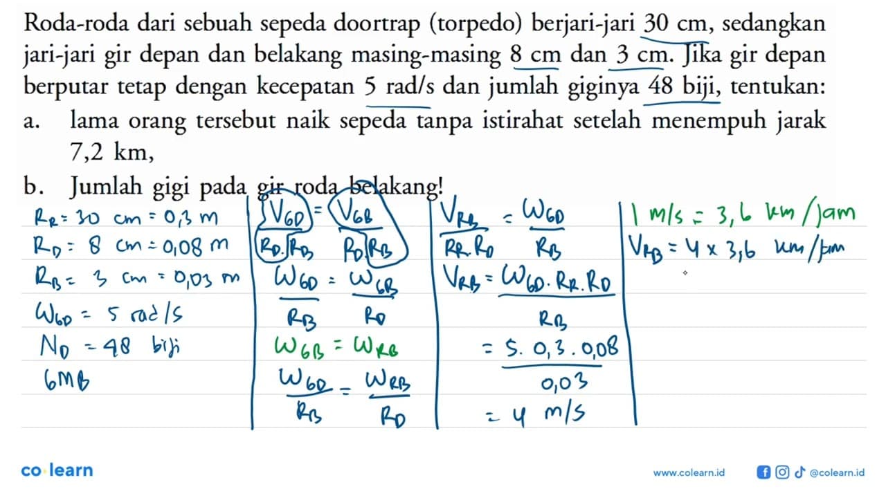 Roda-roda dari sebuah sepeda doortrap (torpedo)